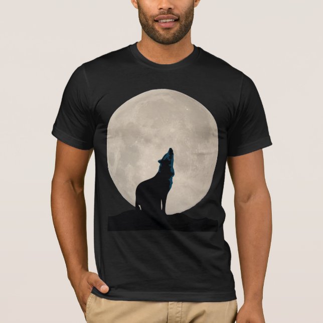Wolf and Full Moon T-Shirt (Front)