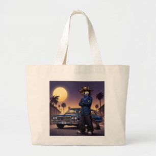 Wolf And Lowrider Large Tote Bag