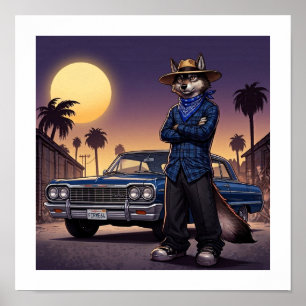 Wolf And Lowrider Poster