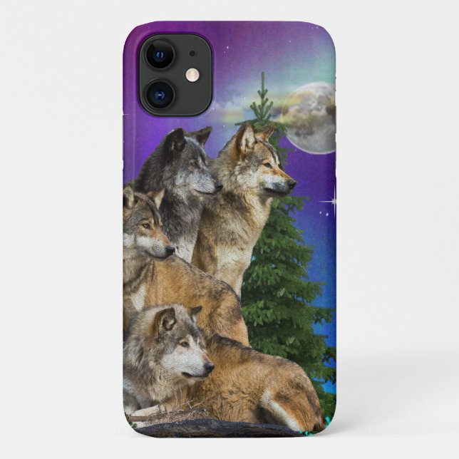 Wolf and Moon Case-Mate iPhone Case (Back)