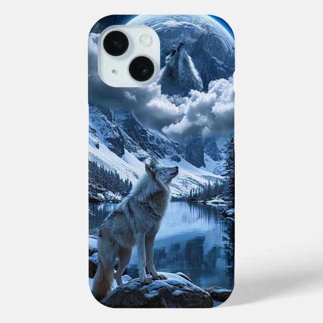 Wolf and moon Case-Mate iPhone case (Back)