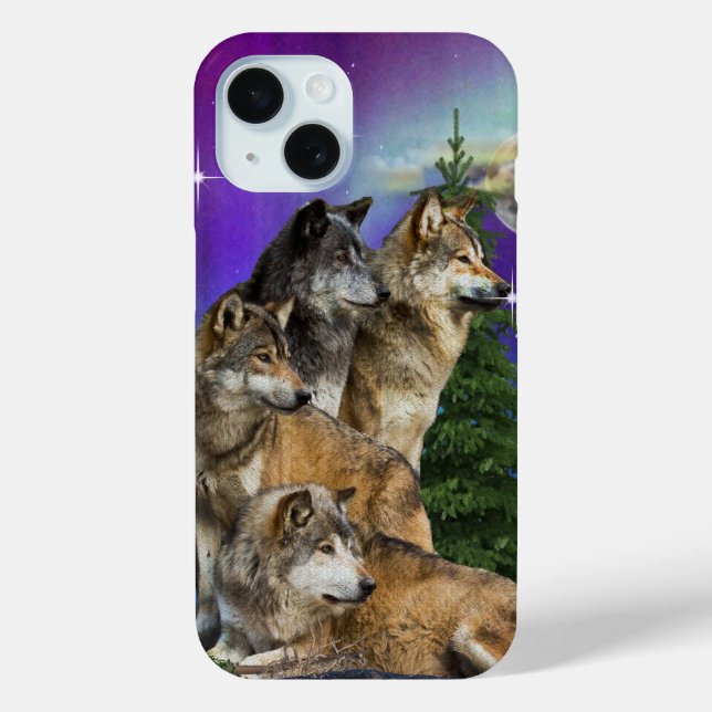 Wolf and Moon Case-Mate iPhone Case (Back)