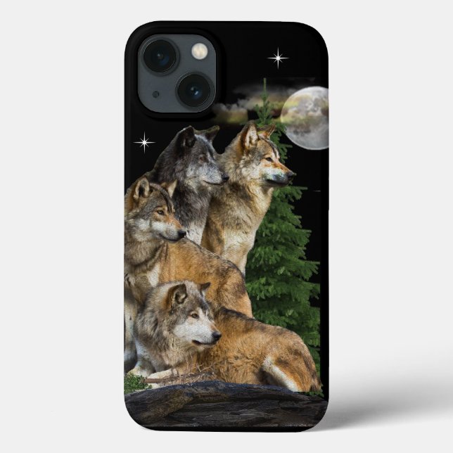 Wolf and Moon Case-Mate iPhone Case (Back)