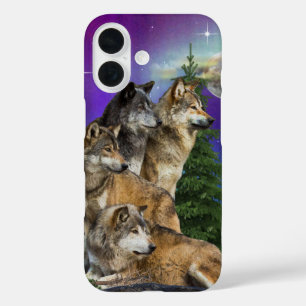 Wolf and Moon iPhone 16 Case