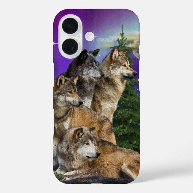 Wolf and Moon Case-Mate iPhone Case (Back)