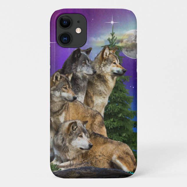 Wolf and Moon Case-Mate iPhone Case (Back)