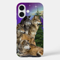 wolf and moon