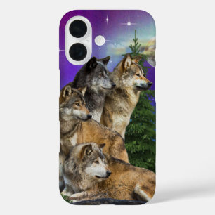 wolf and moon iPhone 16 case