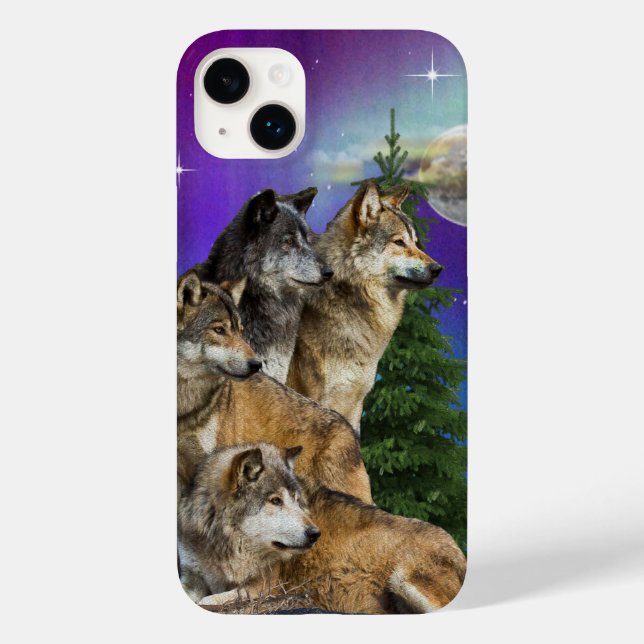 Wolf and Moon Case-Mate iPhone Case (Back)