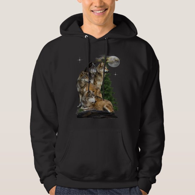 Wolf and Moon Hoodie (Front)