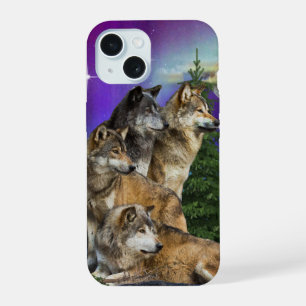 Wolf and Moon iPhone 15 Case