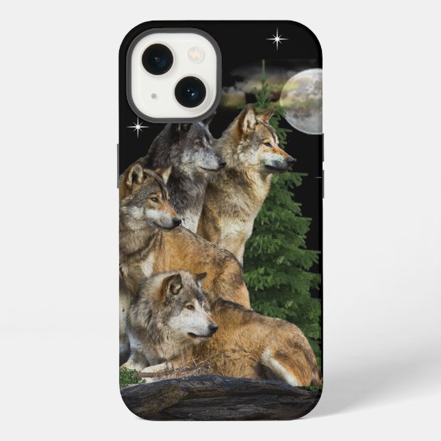 Wolf and Moon iPhone Case (Back)