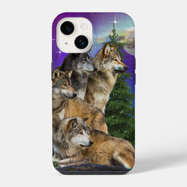 Wolf and Moon iPhone Case (Back)