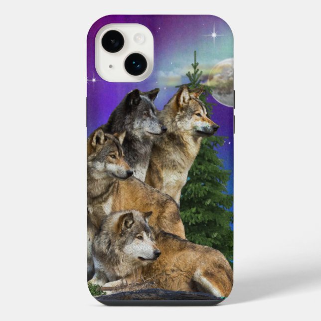 Wolf and Moon iPhone Case (Back)