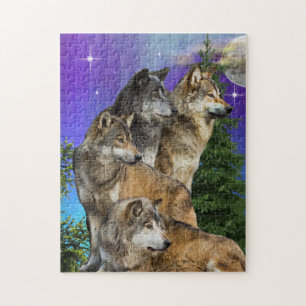 Wolf and moon  jigsaw puzzle