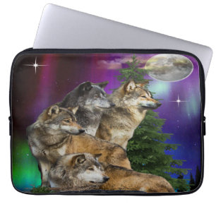 Wolf and Moon Laptop Sleeve