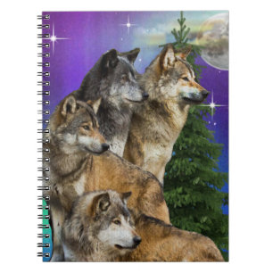 Wolf and moon notebook