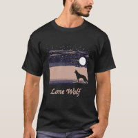 Wolf and Moon Pixel Art T-Shirt