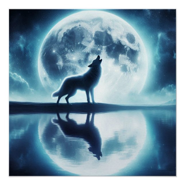 Wolf and Moon  Poster (Front)