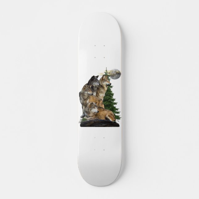 Wolf and Moon Skateboard (Front)