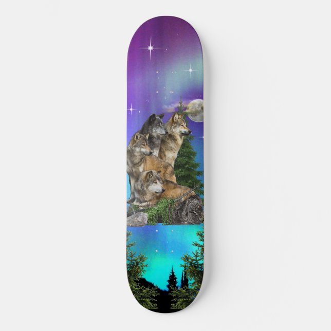 Wolf and Moon Skateboard (Front)