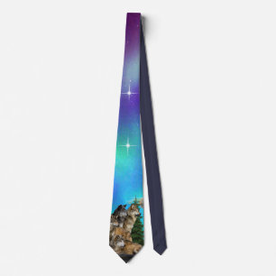 Wolf and Moon Tie