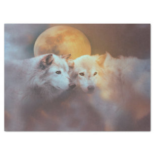 Wolf and Moon Tissue Paper