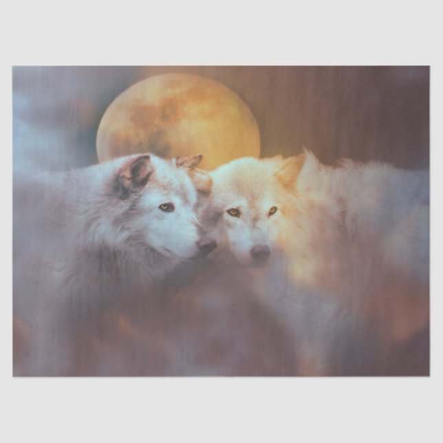 Wolf and Moon Tissue Paper (Front)