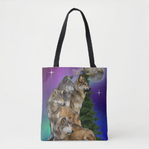 Wolf and Moon Tote Bag