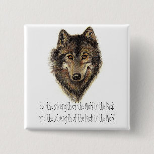 Wolf and Pack Quote - Animal Collection 15 Cm Square Badge