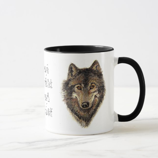 Wolf and Pack Quote - Animal Collection Mug (Right)