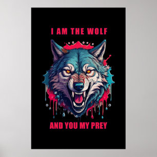Wolf and prey concept illustration (AI+Human) Poster