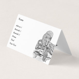 Wolf and Raven - Black and White Design Business Card