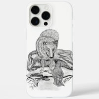 Wolf and Raven black and white design