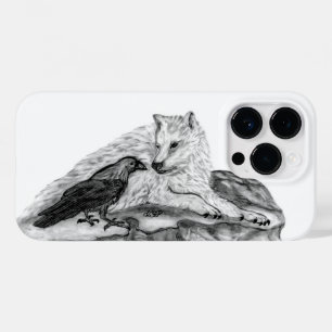 Wolf and Raven black and white design Case-Mate iPhone 14 Pro Case