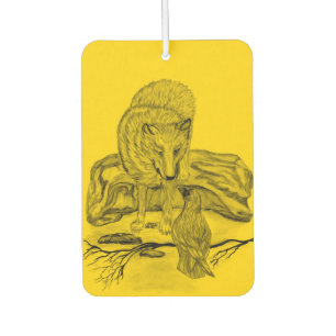 Wolf and Raven - Black and Yellow design Car Air Freshener