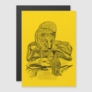 Wolf and Raven - Black and Yellow Design Card