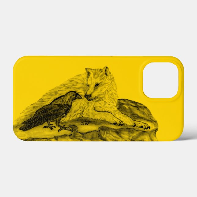 Wolf and Raven black and yellow design Case-Mate iPhone Case (Back (Horizontal))