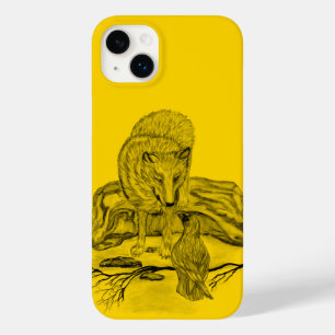Wolf and Raven black and yellow design Case-Mate iPhone 14 Plus Case