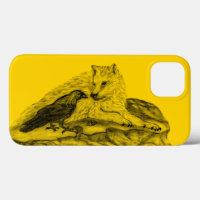 Wolf and Raven black and yellow design
