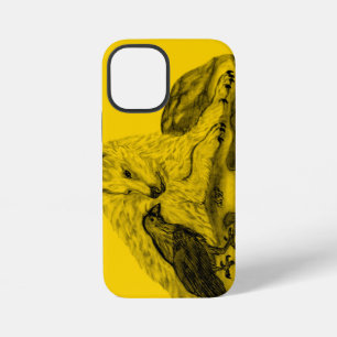 Wolf and Raven black and yellow design iPhone 12 Mini Case