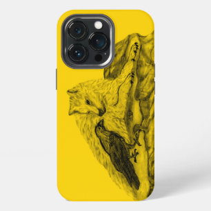 Wolf and Raven black and yellow design iPhone 13 Pro Case