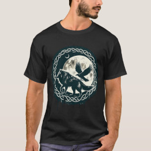 Wolf And Raven Celtic T-Shirt