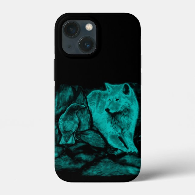 Wolf and Raven in the Night Case-Mate iPhone Case (Back)