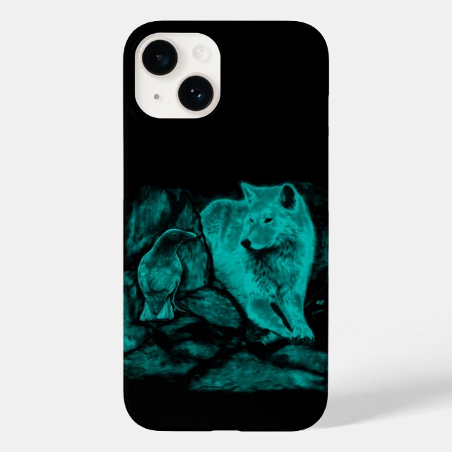 Wolf and Raven in the Night Case-Mate iPhone Case (Back)