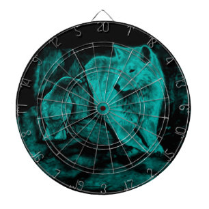 Wolf and Raven in the Night Dartboard