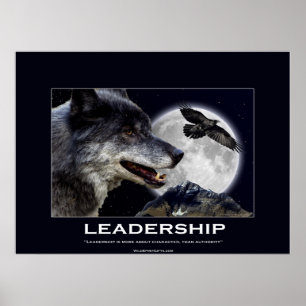 Wolf and Raven Leadership Motivational Poster