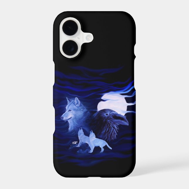 Wolf and Raven with full moon (Back)