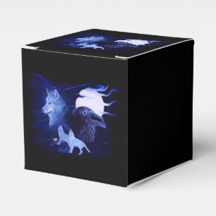 Wolf and Raven with full moon Favour Box