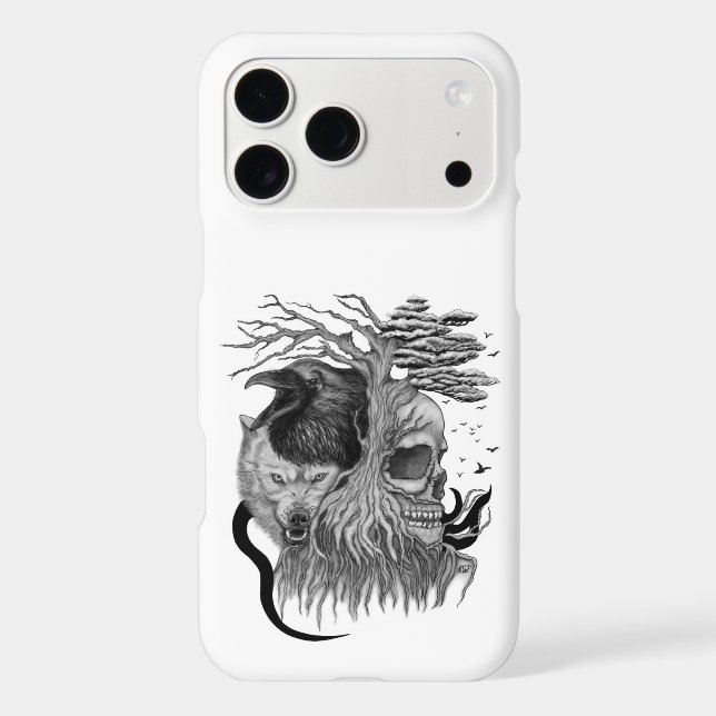 Wolf and Raven with Skull (Back)